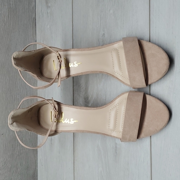 Lulu's Womens "Like New" Pubkished Author Ankle Strap Suede Heels shoes 8 - Picture 5 of 13